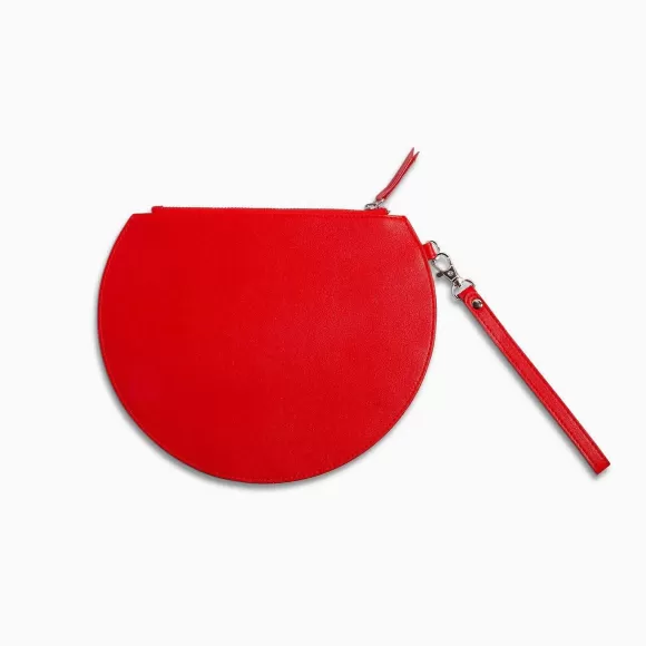 Hot 3/4 Moon Clutch In Red Socks & Accessories