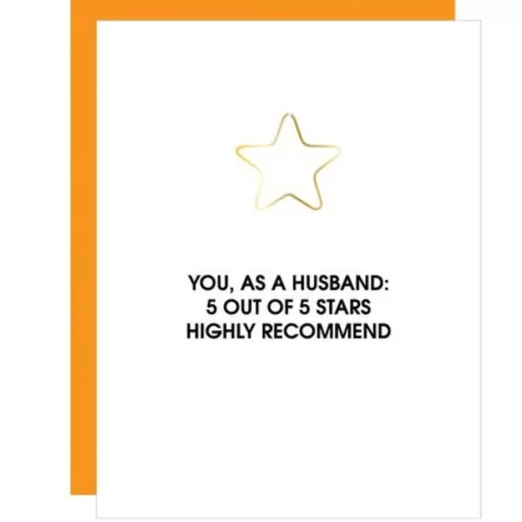 Sale 5 Star Husband Star Paperclip Card By Chez Gagn Cards & Stationery