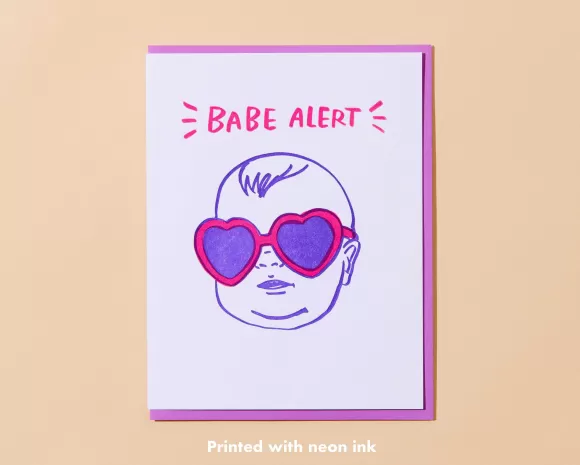 Sale Babe Alert Baby Card By And Here We Are Cards & Stationery