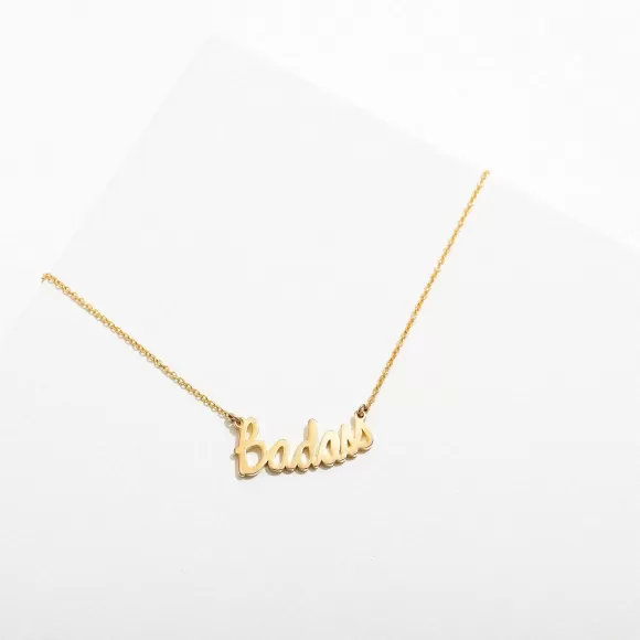 Shop Badass Script Necklace Necklaces