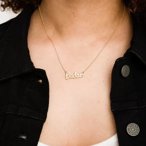 Shop Badass Script Necklace Necklaces