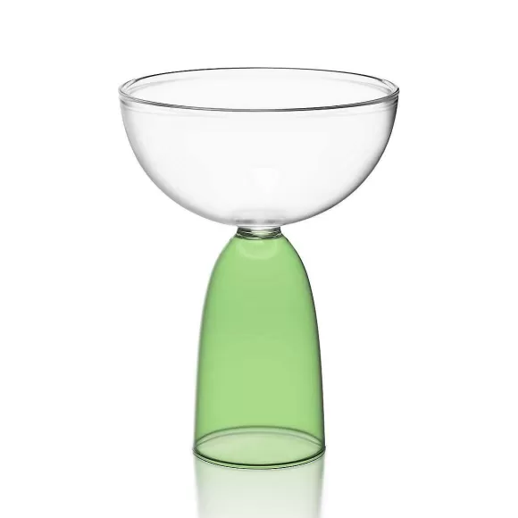 Best Sale Coupe Glass In Clear & Green Home & Kitchen