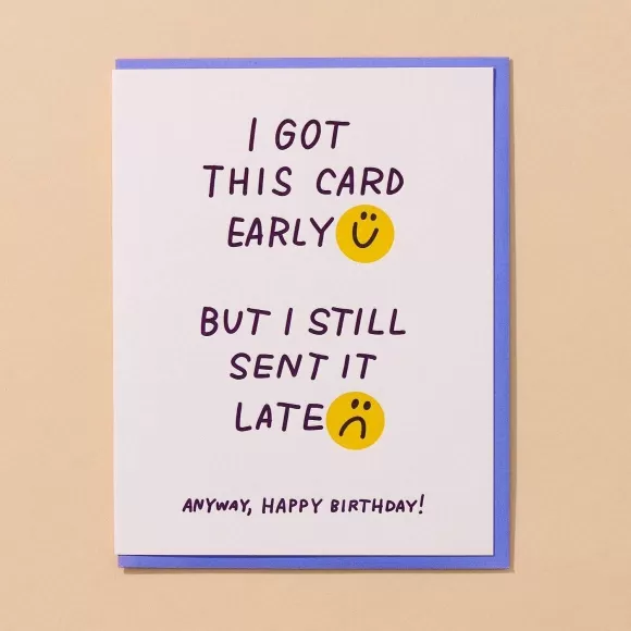 Outlet Early Late Belated Birthday Card Cards & Stationery