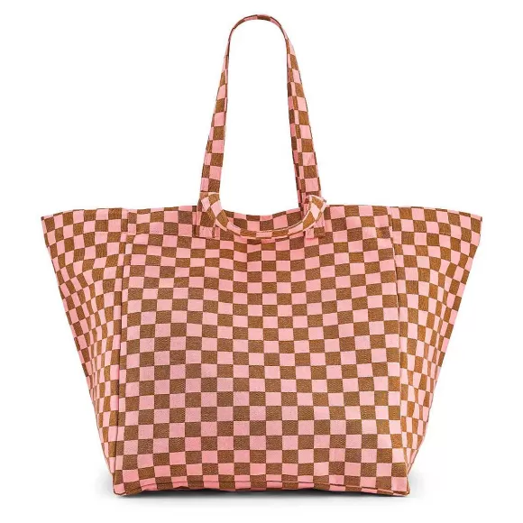 Clearance Elisa Bag In Caramel And Pink Checkerboard Socks & Accessories