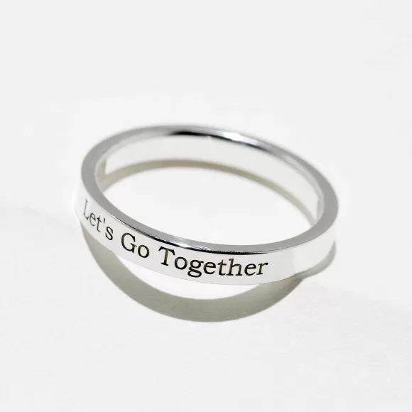 Fashion Engraved Letter Ring - Custom Phrase Rings