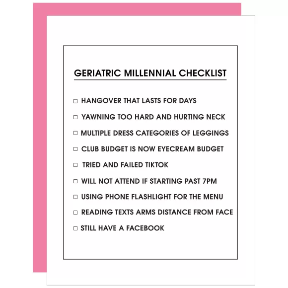 Cheap Geriatric Millennial Letterpress Card By Chez Gagn Cards & Stationery