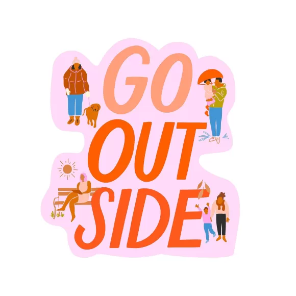 Best Sale Go Outside Sticker By Odd Daughter Paper Co Cards & Stationery