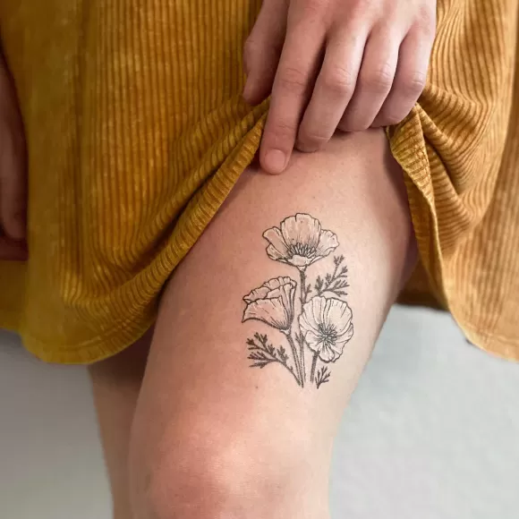 Shop Golden Poppy Temporary Tattoo Beauty & Wellness