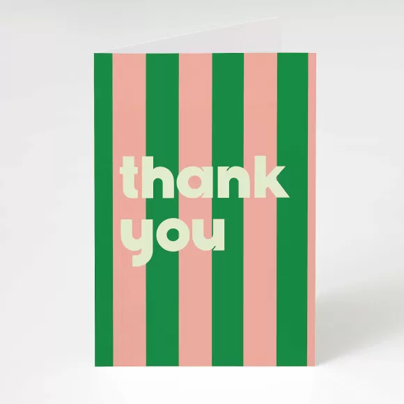 Best Sale Green Stripe Thank You Card Cards & Stationery