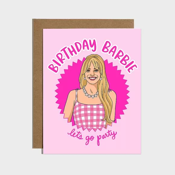 Fashion Let'S Go Party Barbie Birthday Card By Brittany Paige Cards & Stationery