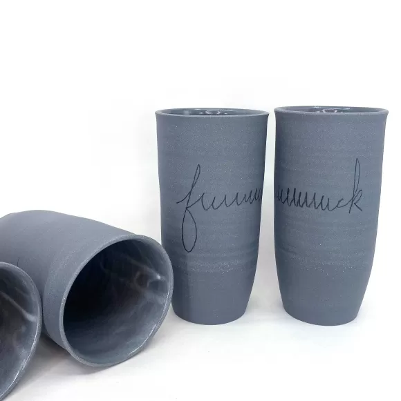 Store Long Fuck Tumbler/Vase In Grey Home & Kitchen