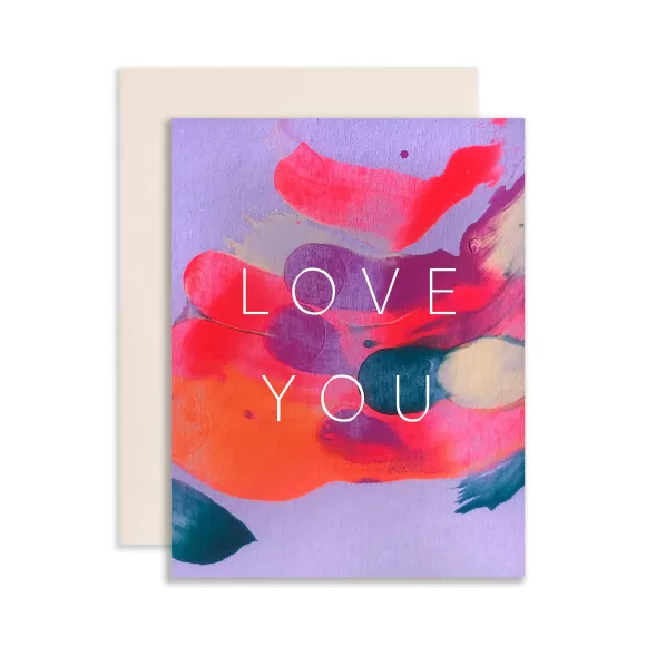 New Love You Orchid Hand Painted Card By Moglea Cards & Stationery