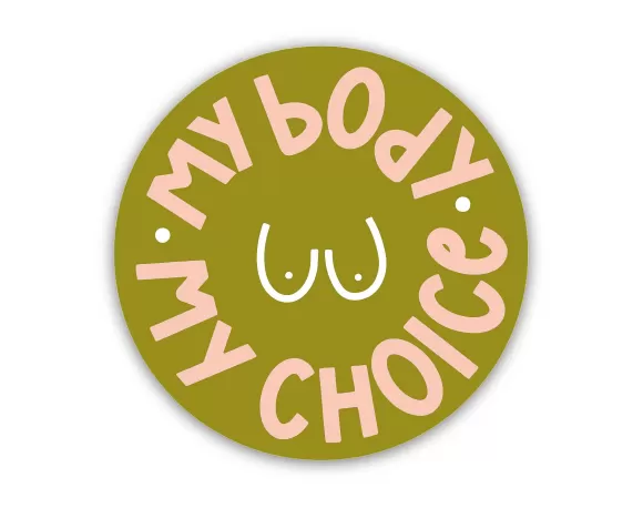 Sale My Body My Choice Boobies Sticker By Twentysome Design Cards & Stationery