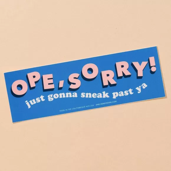 Discount Ope, Sorry! Vinyl Bumper Sticker Cards & Stationery