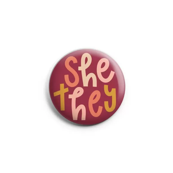 Outlet Pronouns Mini Button By Twentysome Design Socks & Accessories