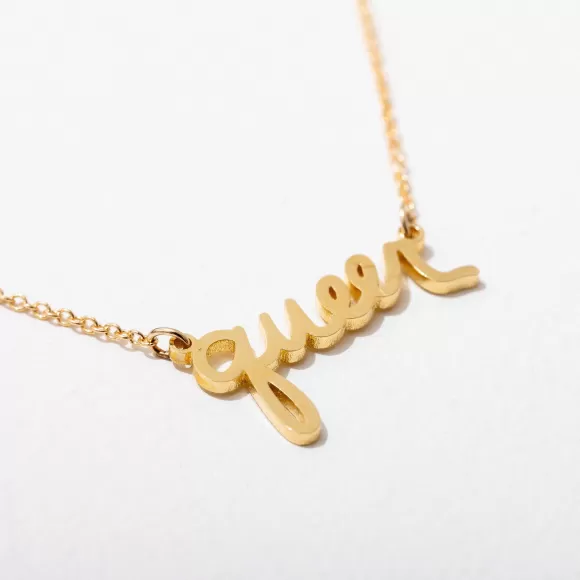 Online Queer Script Necklace Necklaces