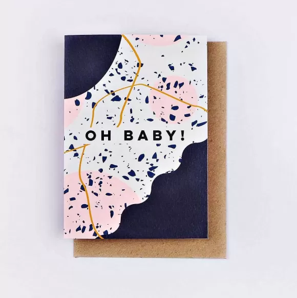 Hot Speckled Oh Baby Card By The Completist Cards & Stationery