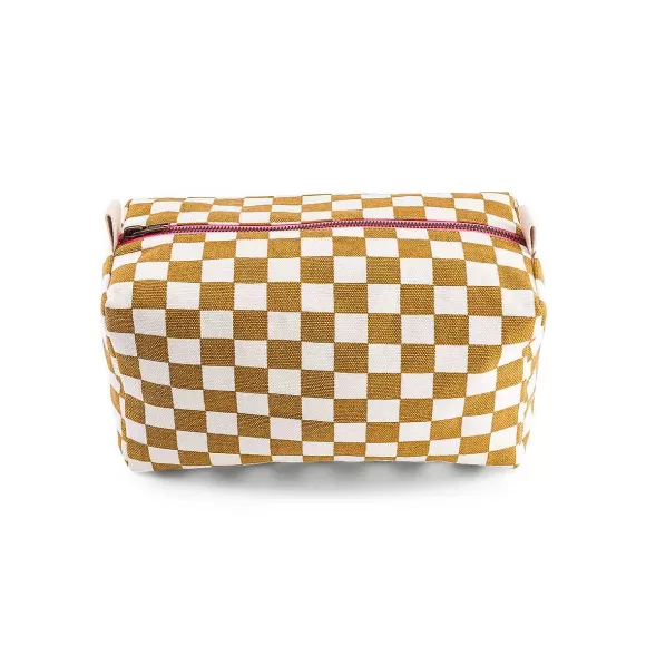 Shop Vic Damier Toilet Bag In Caramel And Toffee Checkerboard Socks & Accessories