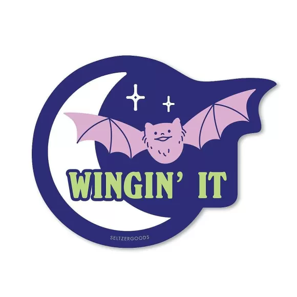 Outlet Wingin' It Bat Sticker By Seltzer Goods Cards & Stationery